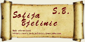 Sofija Bjelinić vizit kartica